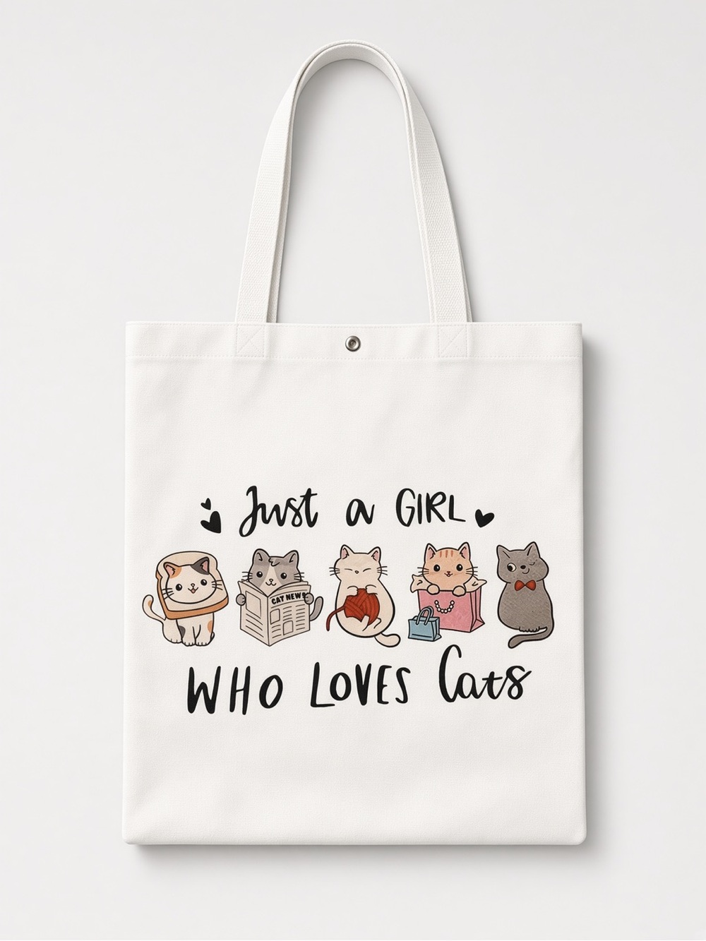 Cat lovers white shoppers tote NWOT